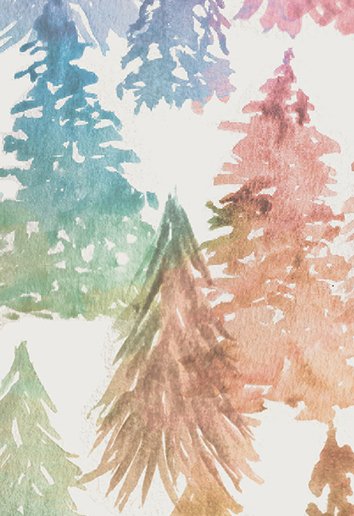 Watercolor Trees Multi